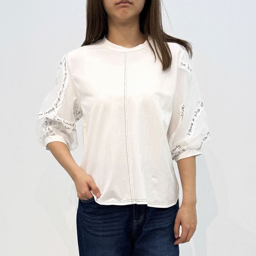 玉一商店
無地×英文字シアーチュニック