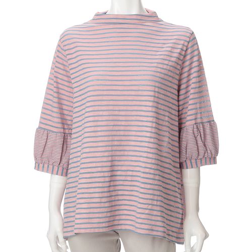 エコール
ボーダー五分袖Tシャツ