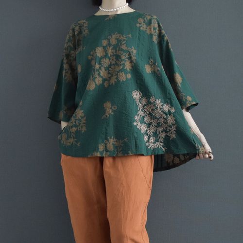 ケトレード
ケトレード シアサッカー花柄ブラウス