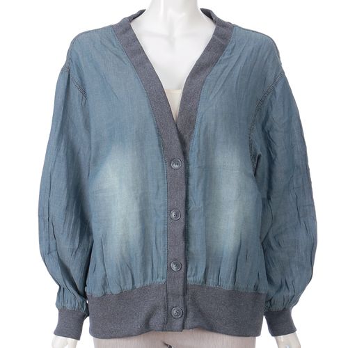 山本定
Vネックシアーデニムカーデガン