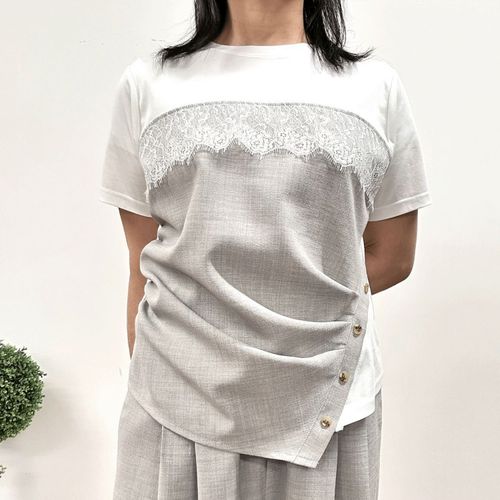 クリーク
MONiLE レース付麻タッチコンビTシャツ