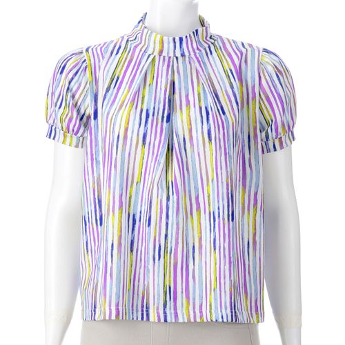 シシエス
ストライププリントパフ袖カットソー