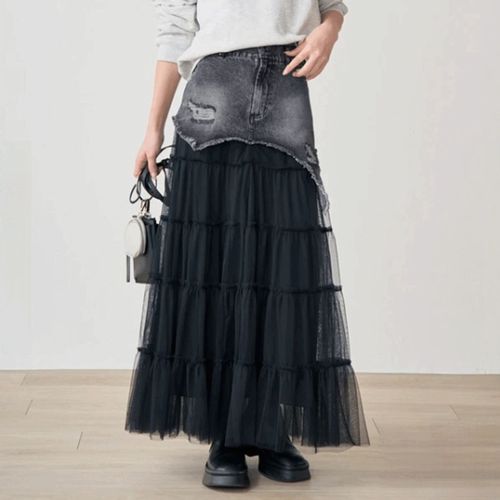 トラストワークスプランニング
WORKS デニムティアードチュール切替スカート