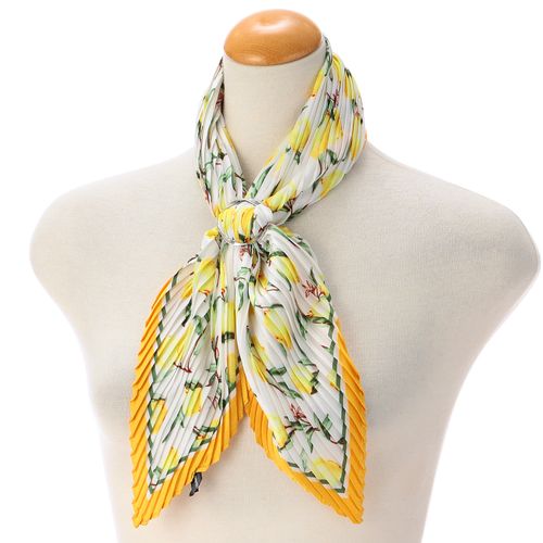 プレジール
スカーフリング付きプリーツスカーフ レモン
