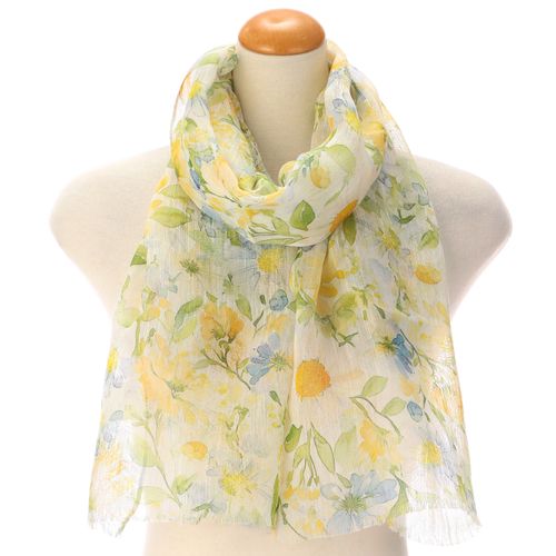 インディラ
インド製 綿シルクストール 水彩フラワー