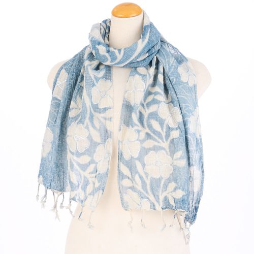 インディラ
インド製 コットンストール ライトブルー