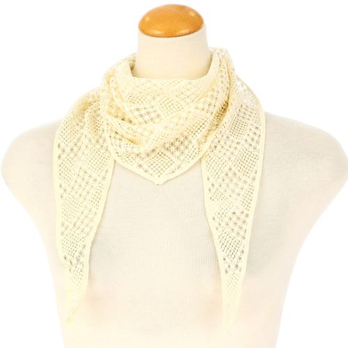 サード　コレクション
コットン刺繍三角レースストール 幾何