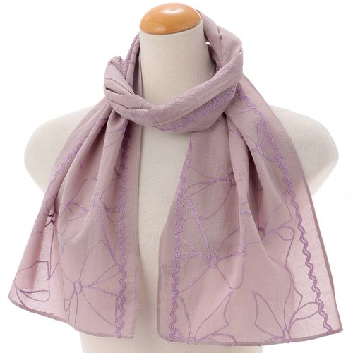 ソレイユ
麻混刺繍ストール リボン