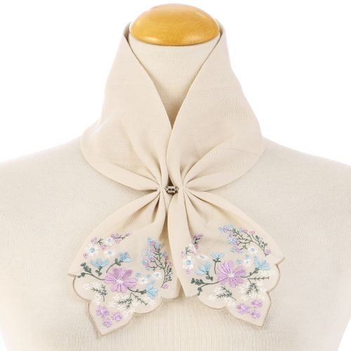 ソレイユ
マグネット付きコットン刺繍スカーフ 花