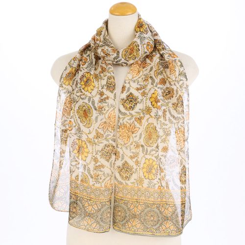サード　コレクション
インド製 シルク混花柄プリントストール