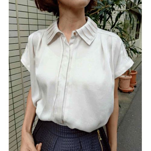 ダブル・フェース
Doubleface Tokyo プリーツカラーフレンチスリーブブラウス