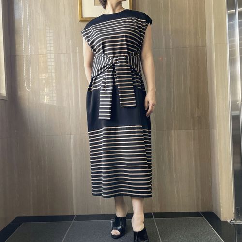 一珠
KOKIA ウエストマークボーダーワンピース