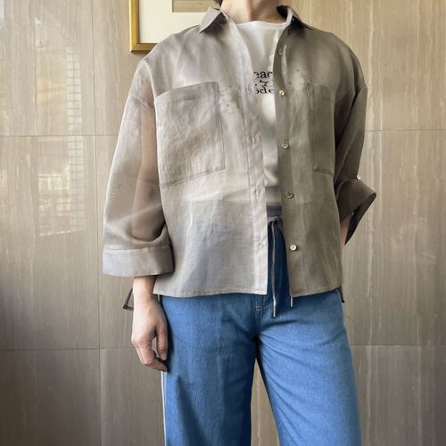 一珠
NOUQUE オーガンジー袖2WAYブラウス