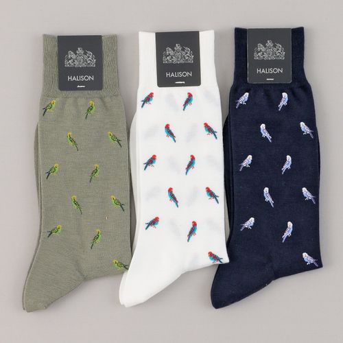 ハリソン
HALISON クールマックス綿 インコ柄ソックス