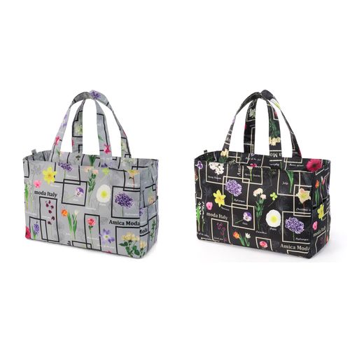 ラルジュ
レクタングルフラワ－柄 保冷BOX型トートバッグ