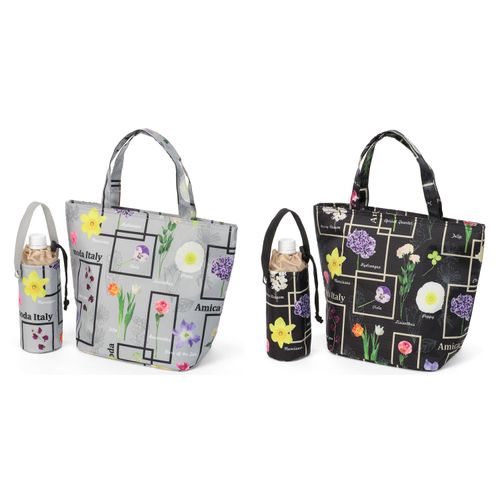 ラルジュ
レクタングルフラワ－柄 保冷ボトル付バッグ