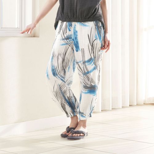 4905296385533







内野
UCHINO クレープガーゼ ブルーパームパンツ