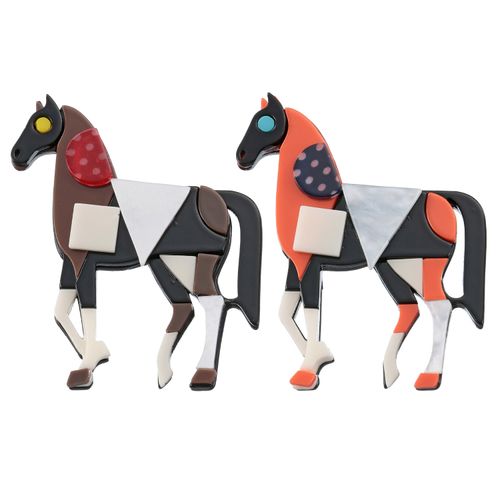 REN
コラージュ馬ブローチ