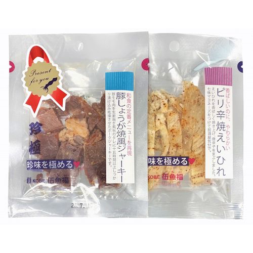 4971875314225



314220



伍魚福
プチギフト 豚ジャーキー＆えいひれ