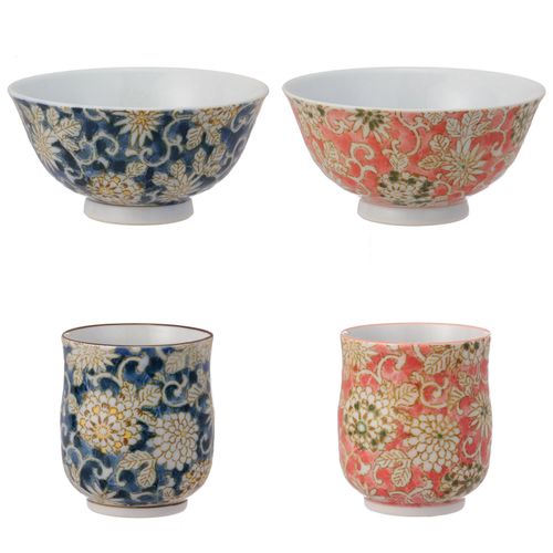 陶もと
色唐草 飯碗・湯呑