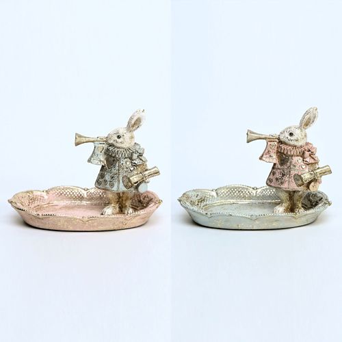 ハルモニア
ミニバロックラビットトレー パステルブルー／パステルピンク