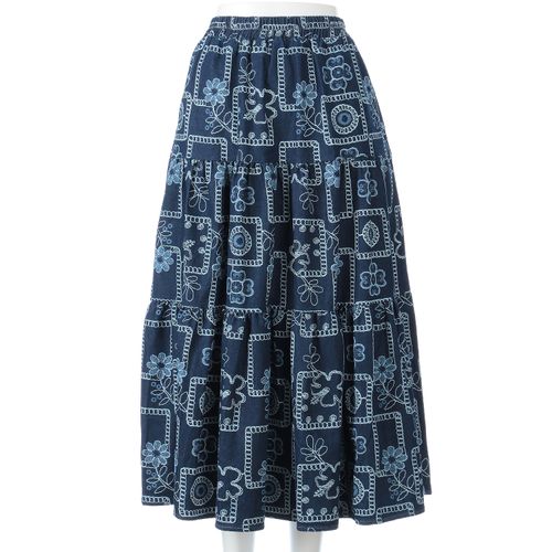 チャーミング
KhakiKoji ボタニカル刺繍調スカート