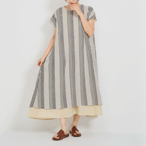 ＹＵＲＫプラン
YURK geniet van ストライプ×ドットPTダブルヘムワンピース