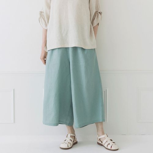 ピープル
Crea delice リネンウエストゴム8分丈ワイドパンツ