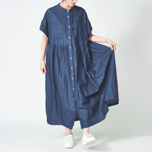 ボールＮ．Ｔ
ubasoku バンドカラーフロントフリルウエストギャザー二枚袖ワンピース