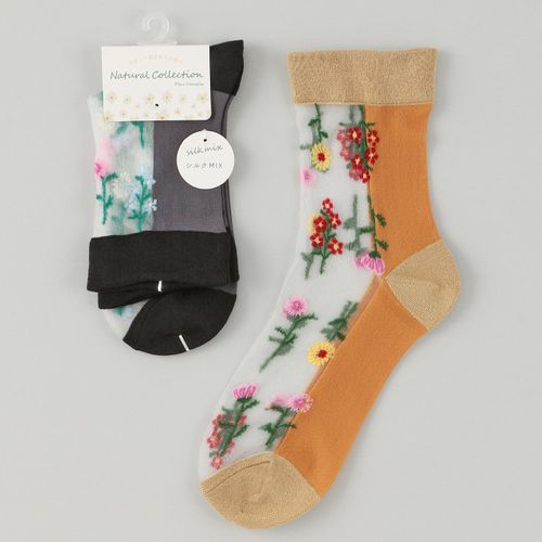 エイコー
Natural Collection クルー丈 シルクMIX シースルー 靴下