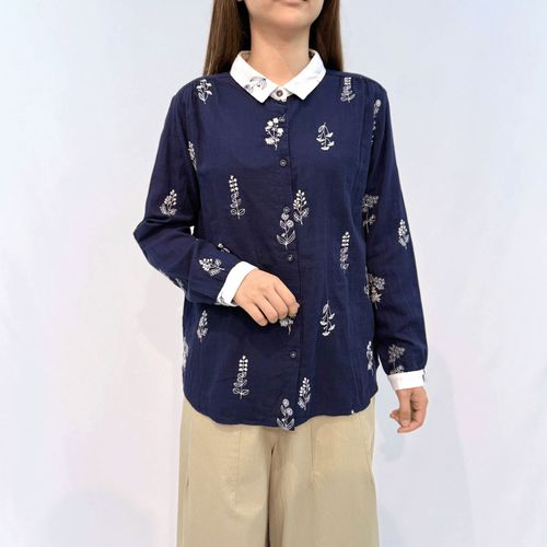 マキレディ
MAKITO ダブルガーゼ花柄刺しゅうクレリックブラウス