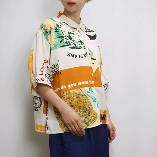 フク
fu－dueka：： 5分袖柄シャツ