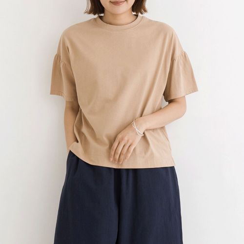 ピープル
kermu ラフィ天竺ギャザースリーブTシャツ
