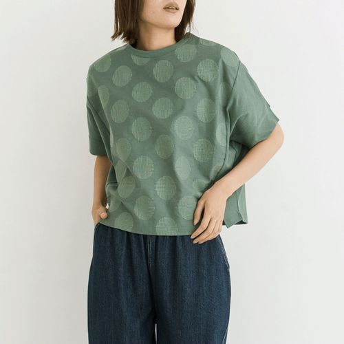 ピープル
kermu ラフィ天竺異素材コンビドルマンTシャツ