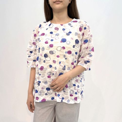 玉一商店
綿塩縮プリントチュニック
