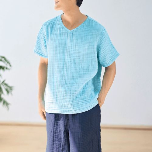 4905296060560







内野
UCHINO クレーブガーゼ メンズヘンリーネックTシャツ
