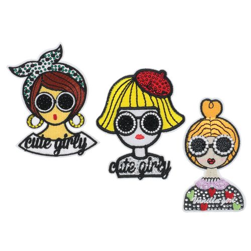 ジェノバ
女の子刺繍ワッペン 2個セット