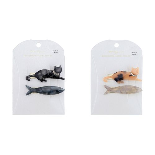 ピーズ
猫と魚ヘアクリップ