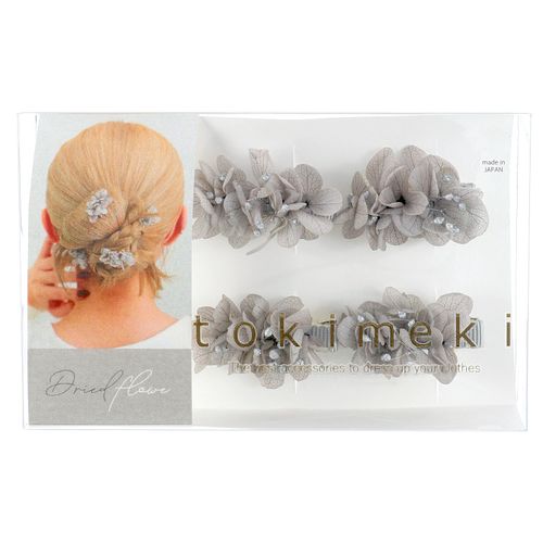 ピーズ
ドライフラワーヘアクリップセット