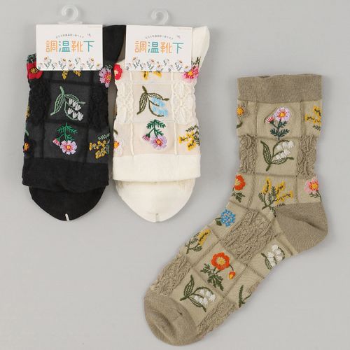エイコー
Natural Collection クルー丈 パッチワークフラワー 靴下