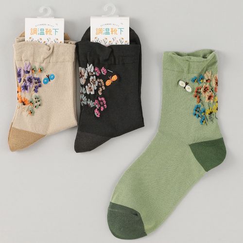 エイコー
Natural Collection クルー丈 フロート花 蝶々刺しゅう 靴下