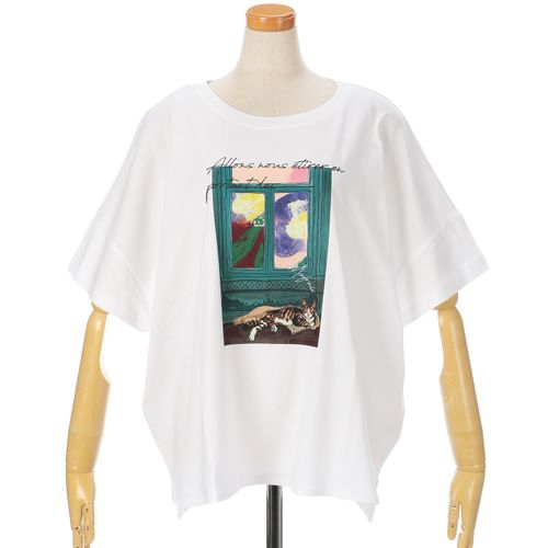 オンアンドオン
MAFRAIS シルケット風天竺アートプリントワイドTEE