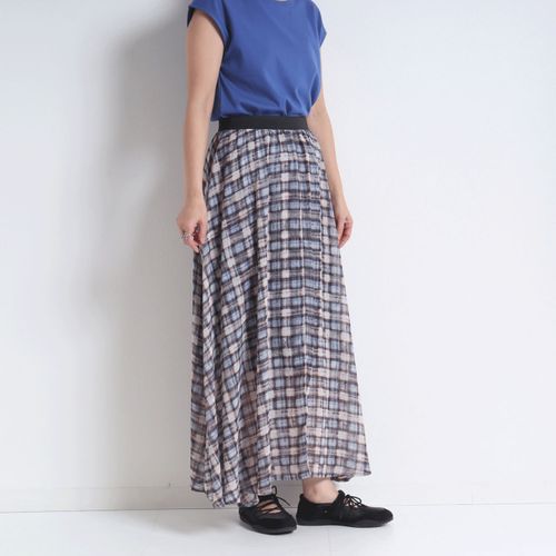 オンアンドオン
le colis チェック柄シフォンスカート