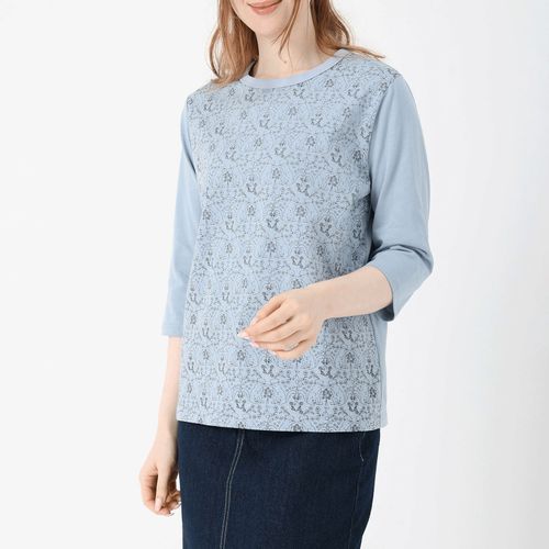 ジジョン
T’BIS STUDIO 天竺ネコ花総プリント七分袖カットソー