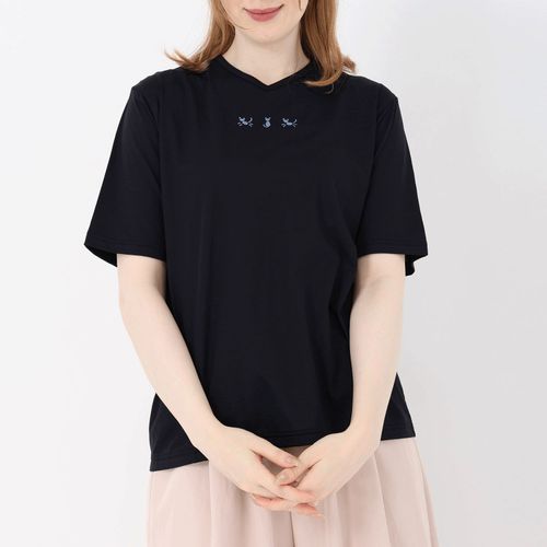 ジジョン
T’BIS STUDIO シルキータッチネコプリントVネックTシャツ