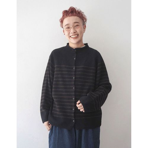ａｅｌ
mao made2WAYクルンネックパネルしましまプルオーバー