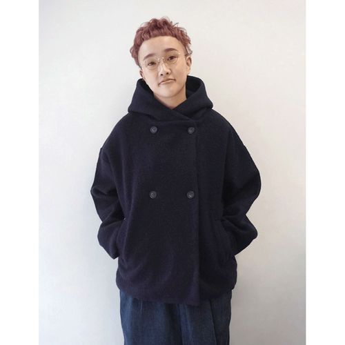 ａｅｌ
mao made ダブルボタンミドル丈フーディジャケット