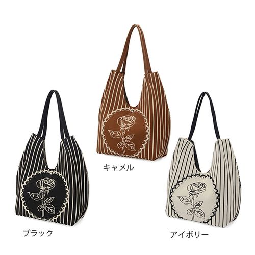ラルジュ
バラ柄ニットくり手トートバッグ