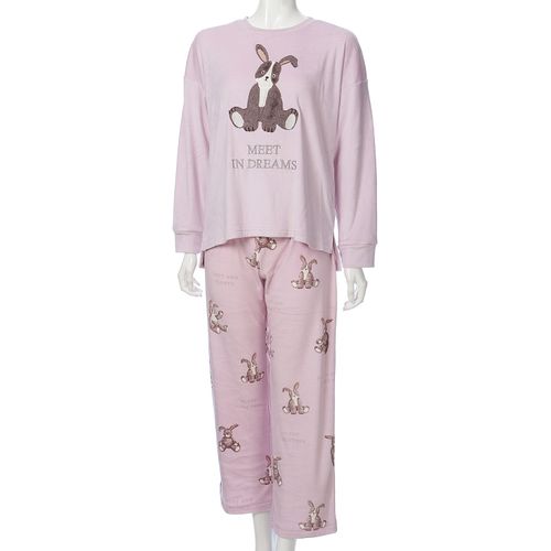 ギャルソンヌ
CandyCloset ストレッチベロア クマぬいぐるみプリントTスーツパジャマ