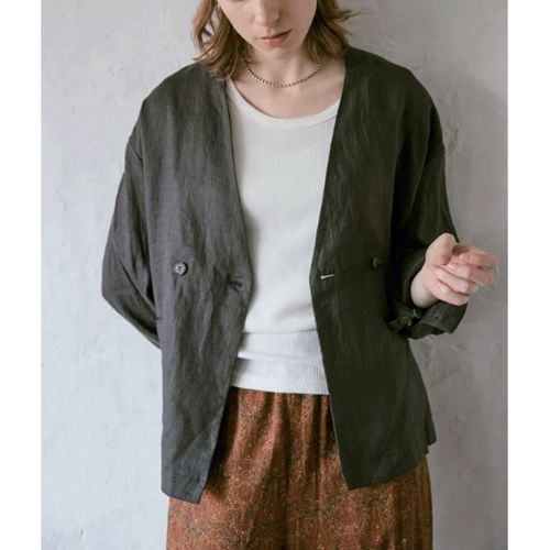 2852633081349







アンリミ
doux bleu リネンノーカラーダブルジャケット